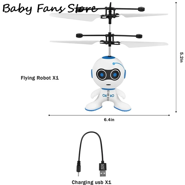 Electric RC Airplane Infrared Induction USB Charging Plastic Mini Flying Robot Electronic Aircraft Suspension Toys Kids Children 2