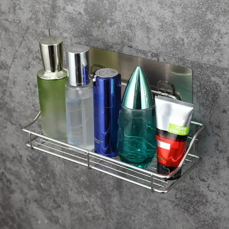 Bathroom Shelf Rack Bathroom Shelf Wall Shelf Organizer Bathroom Storage Rack Storage Rack Wall Shelf Stainless Steel Bathroom Storage Shelf Punch-Free Kitchen Bathroom Toilet Wall Hanging Storage Rack
