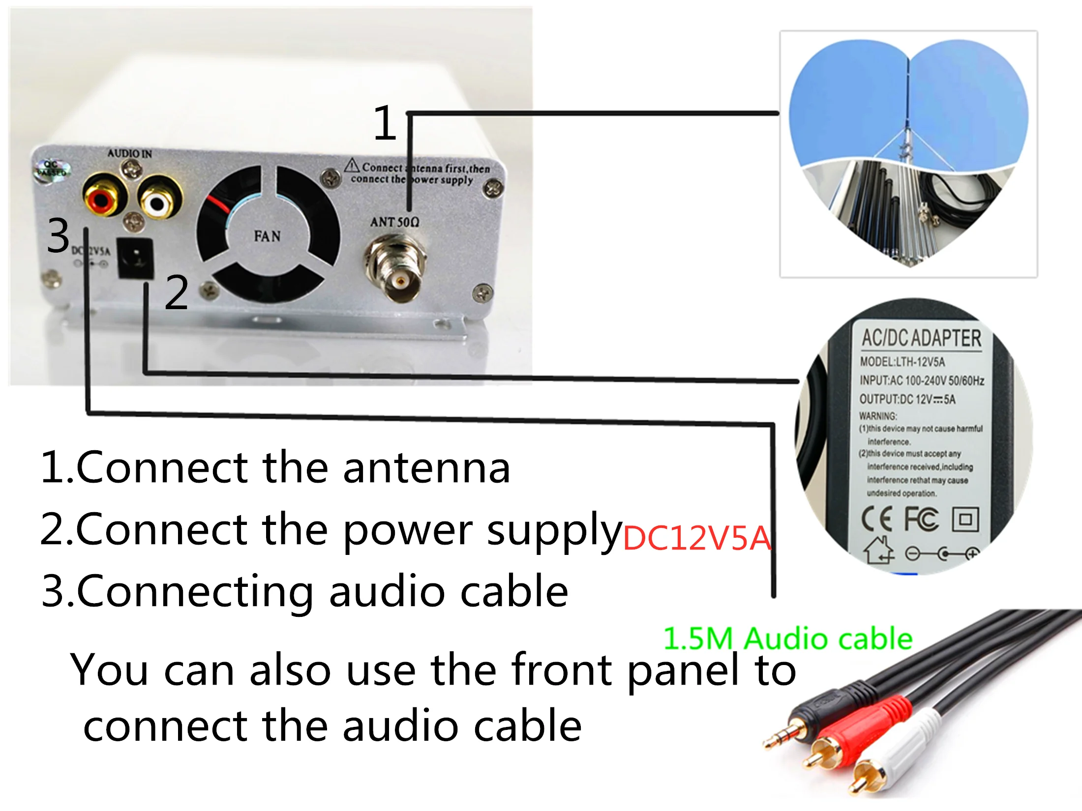 Fm Radio Transmitter 15w V3 Stereo Radio Broadcast FM transmitter 76MHz-108MHz Car Radio Transmitter Church Stage Broadcast
