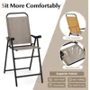4 Pieces Patio Folding Bar Chairs, High Top Patio Bar Chair with Metal Frame & Footrest, Outdoor Bar Height Chairs for Balcony 4