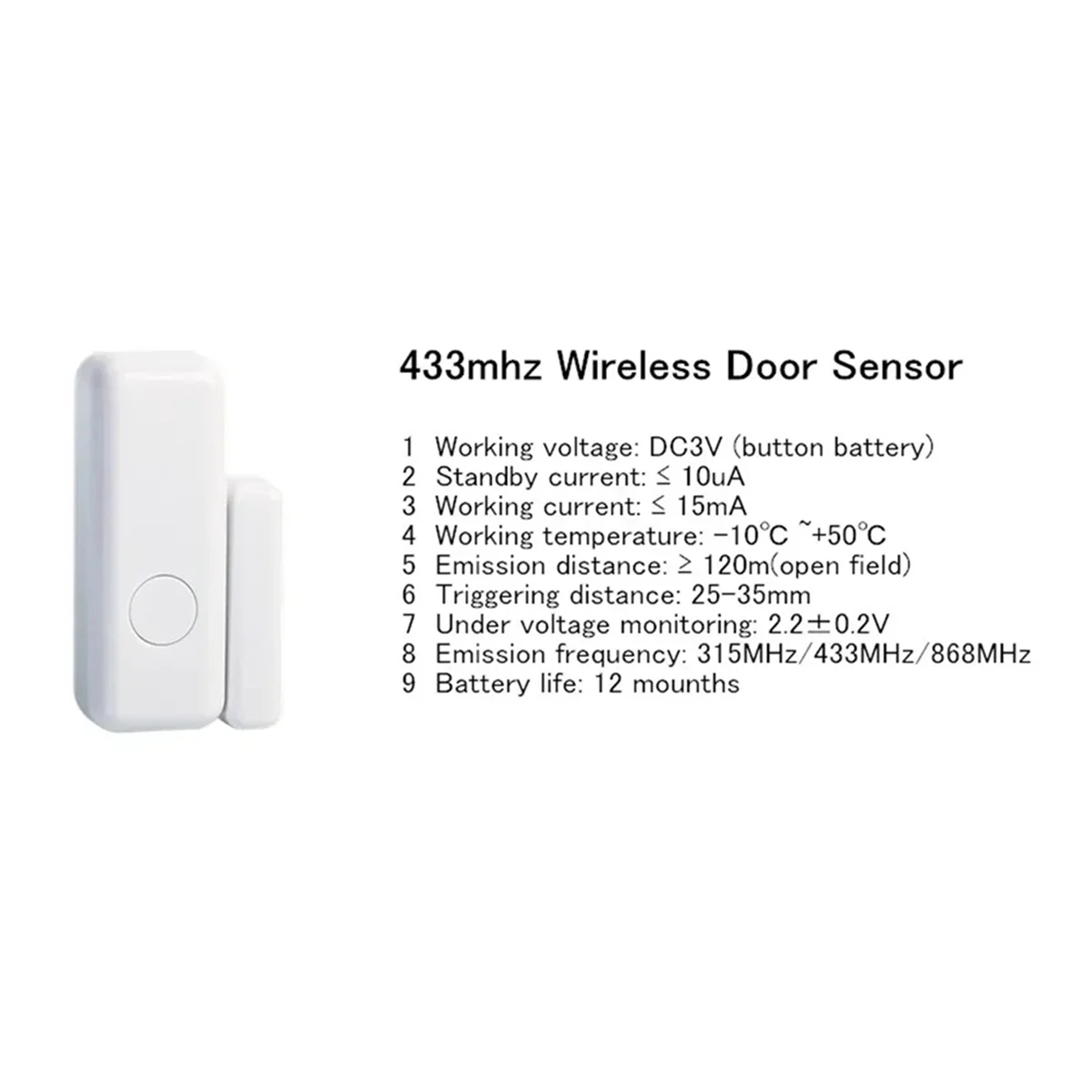 A62T-Smart Window and Door Sensor Door Sensor Detector 433mhz and Window Alarm ,for Home Hotel