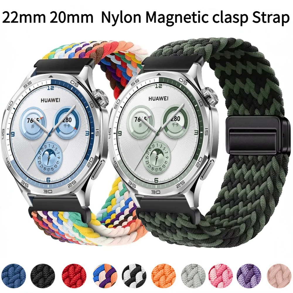 Magnetic Clasp Nylon Strap, 22mm, Breathable Bracelet