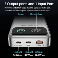 MOVESPEED M25 100 Вт Power Bank 25000 мАч Тип C Портативное зарядное устройство с быстрой зарядкой Аккумулятор 145 Вт Макс. Powerbank для iPhone MacBook Ноутбук — изображение 3