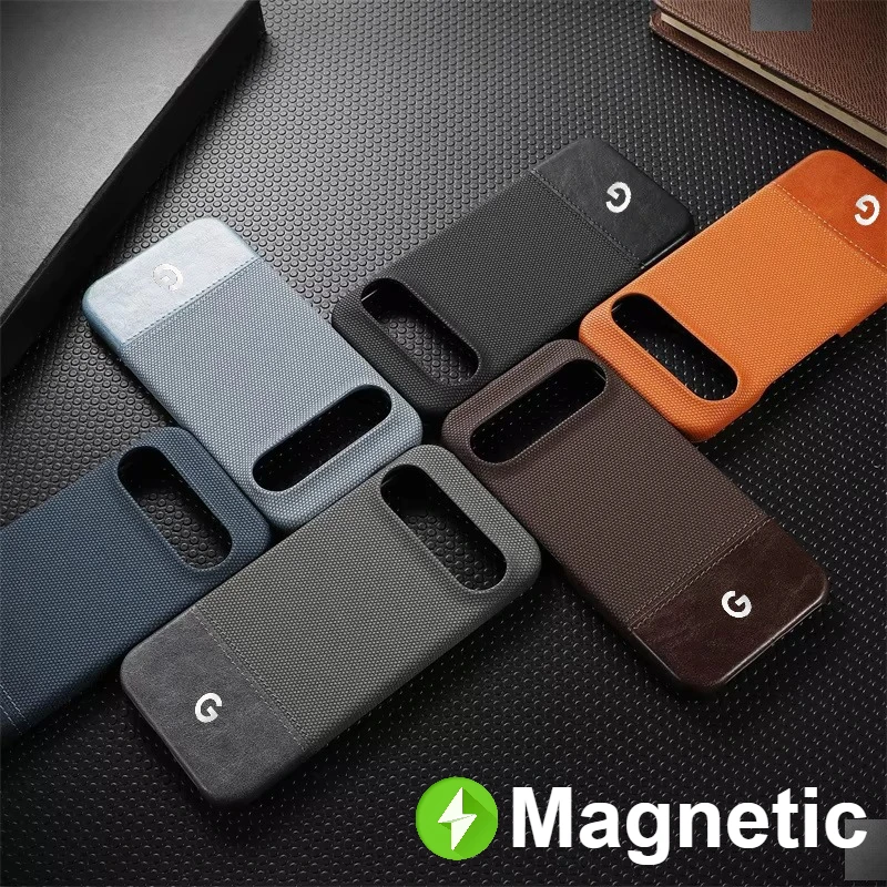 Elegant High-Texture PU Leather Splicing Fabric Case with Magnetic Charging