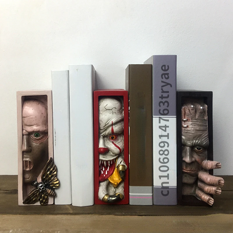 HorrorPeepingResinBookshelfBookmarkStatueMonsteronBookshelf