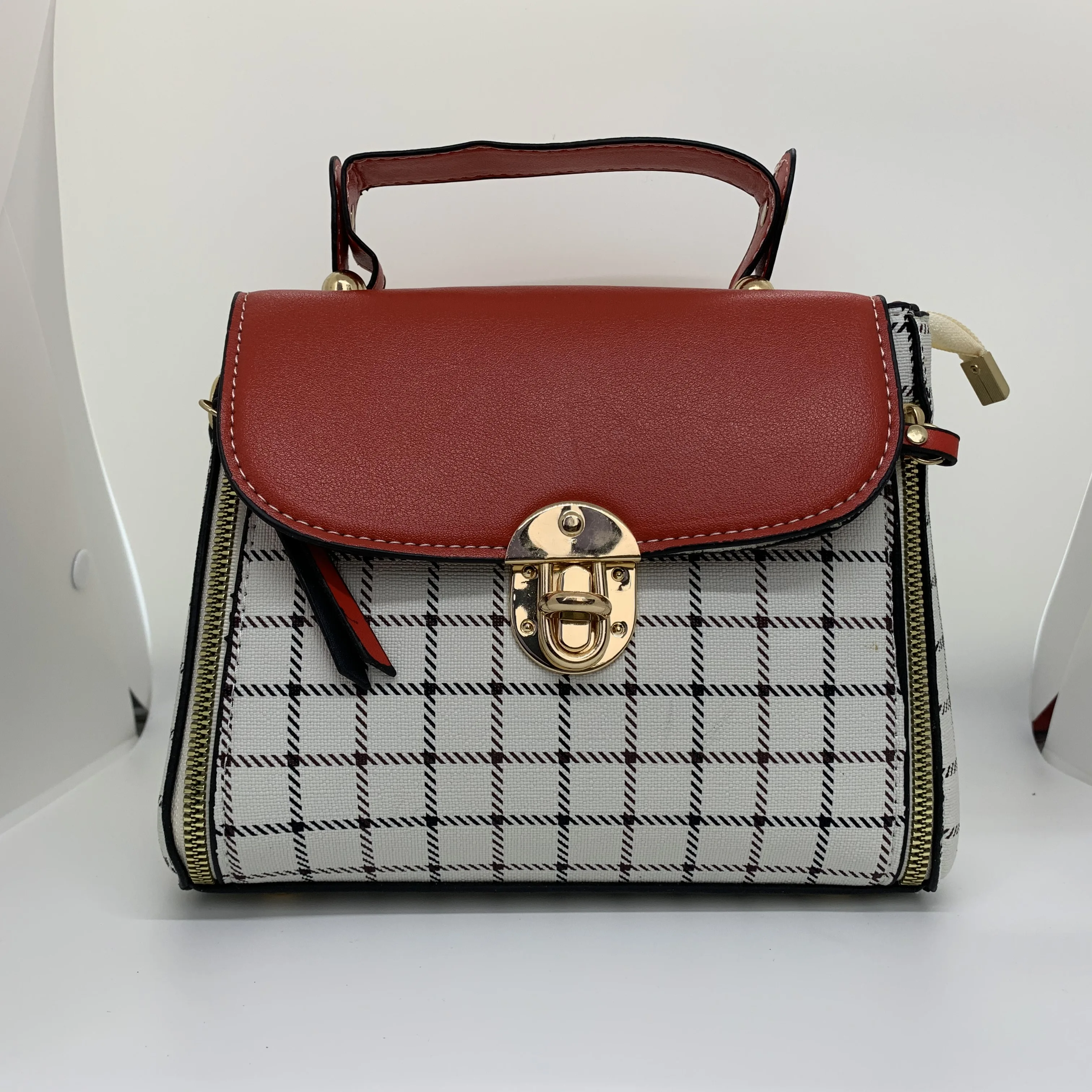 Korean Fashion Plaid Women's Bag Shoulder Bag Diagonal Package Crossbody Baoge 22X12X17cm