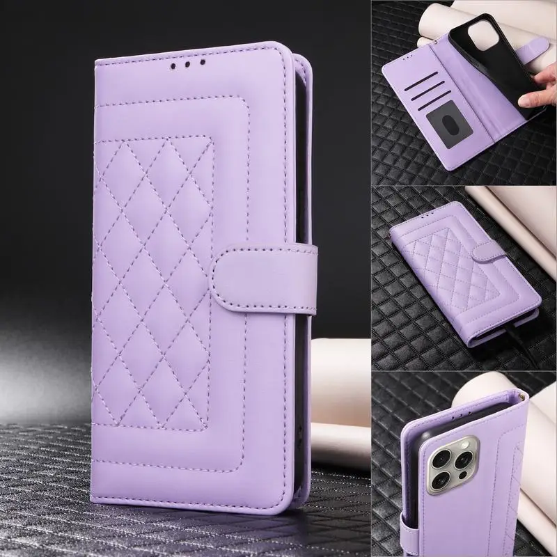 Coque de téléphone pour iPhone 16 15 14 13 12 11 Pro Max XR X XS Max 7 8 6 6S Plus Coque en cuir à rabat Portefeuille de luxe_voghion.com