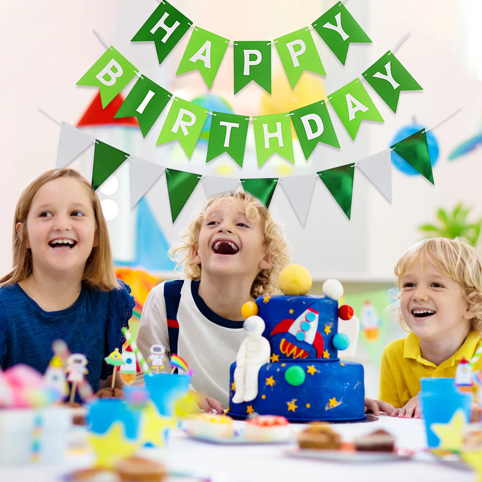 Birthday Banner Party Decorations Bunting Banner Happy Birthday Baby Garland Flag For Baby Shower Party