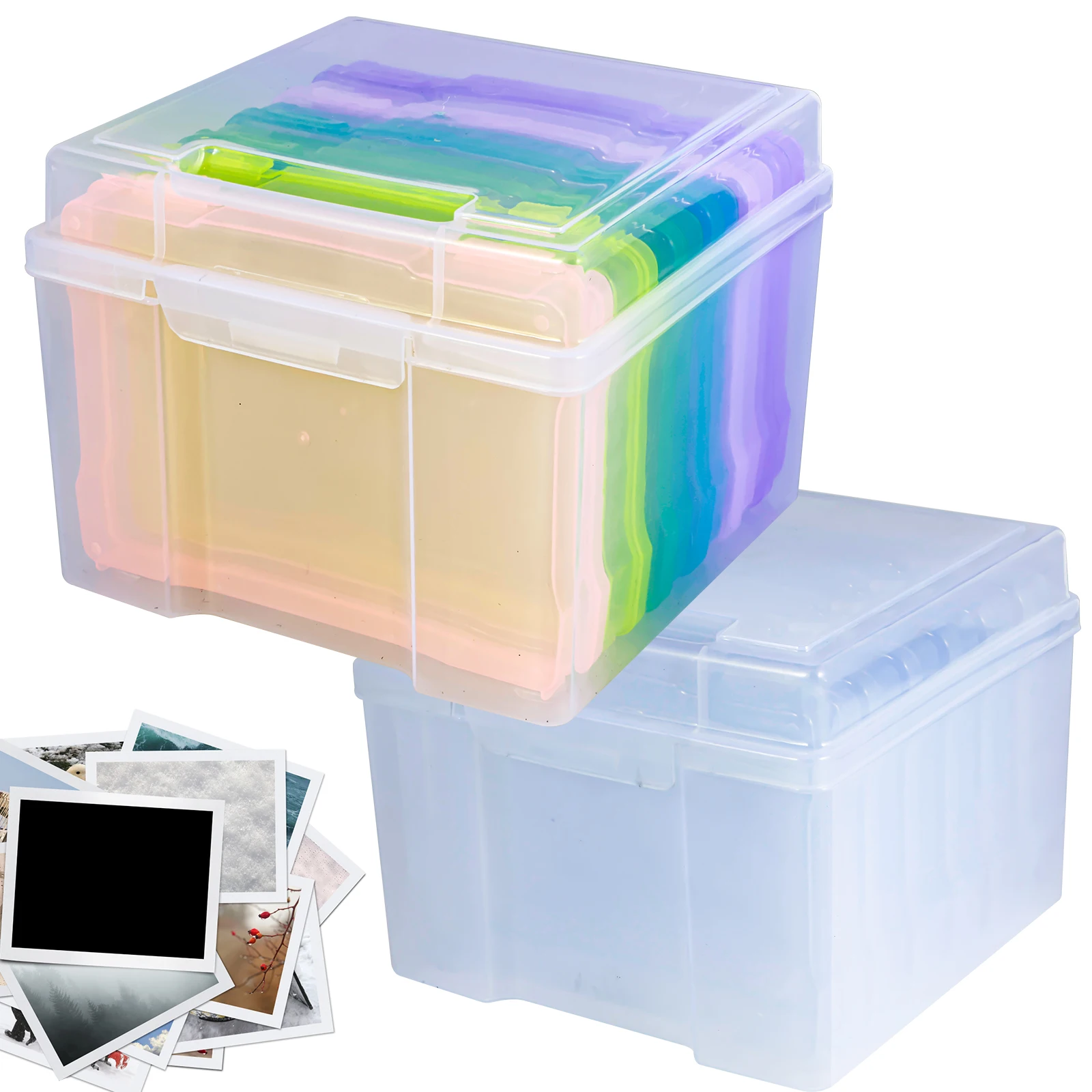 Idol Photo Storage Box Inner Photo Case Transparent Keeper Clear Boxes Storage Seed Organizer Craft Box idol photo storage box