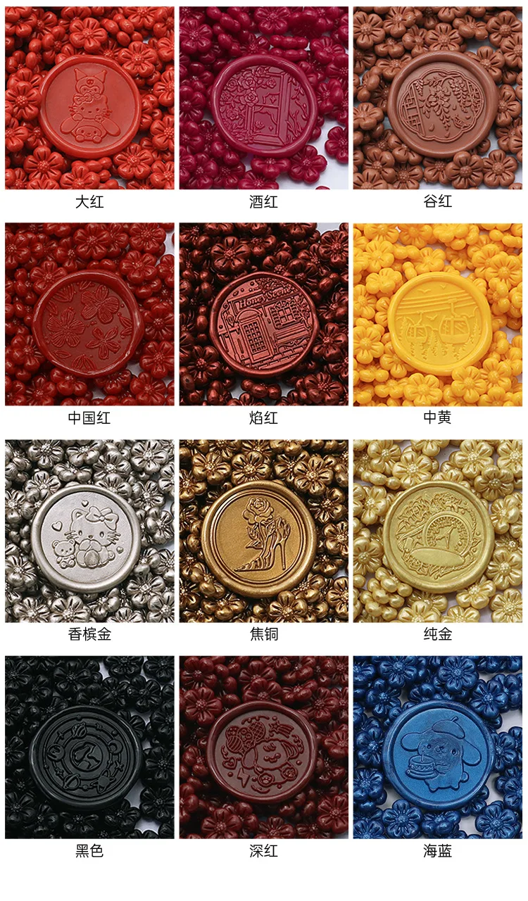 150 Stück/Beutel Blumenform Siegelwachsperlen für Wachssiegelstempel, ideal zur Verzierung von Kartenumschlägen, Hochzeitseinladung – Detail 10