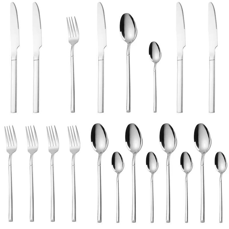1/4/20 Pcs Stainless Steel Flatware Set, Mirror Polished Cutlery Utensil Set Include Fork Knife Spoon Set, Dishwasher Safe