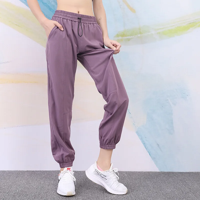 Nadanbao Elastic Waist Loose Sweatpants Women Running Cuffed Pants Fashion Casual Yoga Pants Fitness Exercise Long Pants