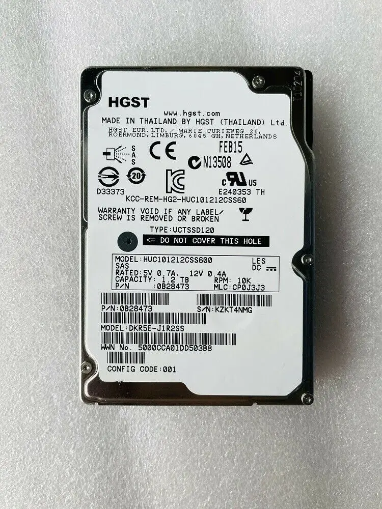 Hard Drive FOR HGST 1.2TB 10K 2.5" SAS 6.0GB/s Enterprise HDD HUC101212CSS600
