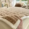 Winter Warm Plush Mattress Toppers Super Soft Single Double Foldable Milk Velvet Thicken Fitted Bed Sheet Bed Cover Tatami Mat 5
