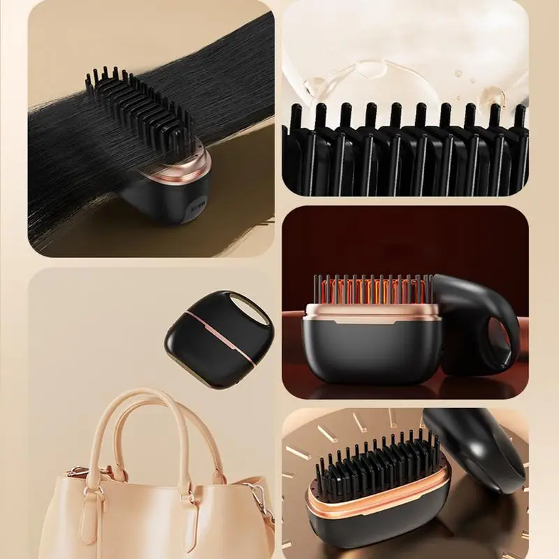 Small Hair Straighteners Fast Heating Portable Straighteners Hair Styling Tool Less Frizz Smoother Straightening Brush for