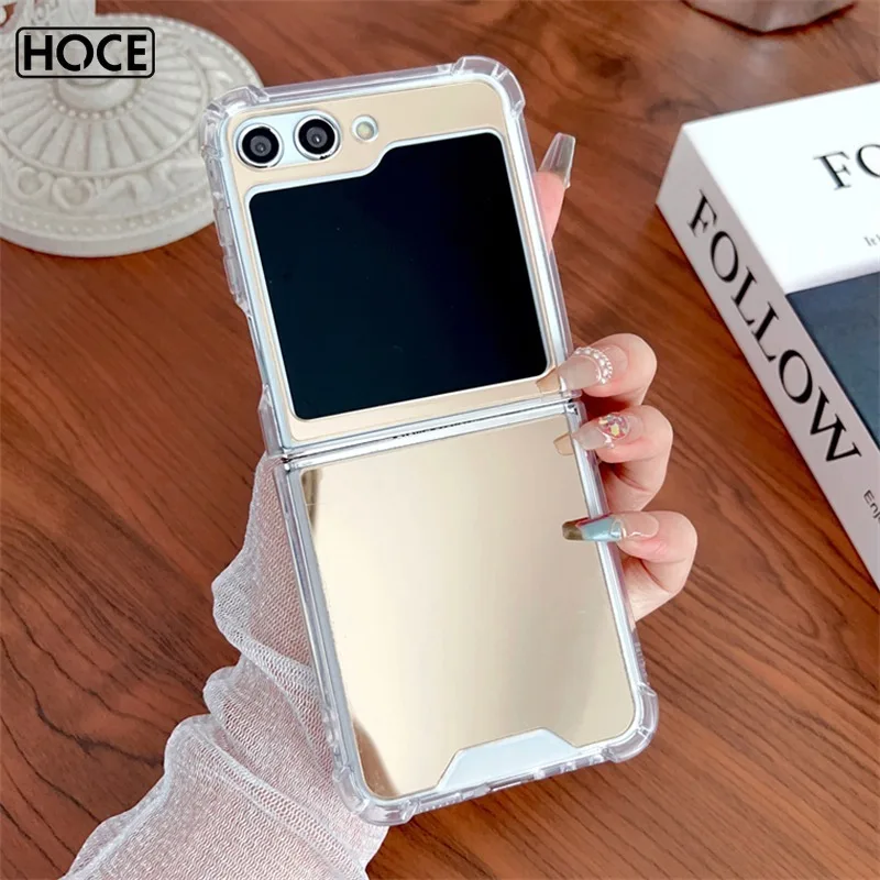 Custodia Per Telefono A Specchio Hoce Per Samsung Galaxy Z Flip 3 Flip 4 Flip 5 Fashion Make Up Cover Antiurto Custodie Pieghevoli Per Paraurti In Tpu
