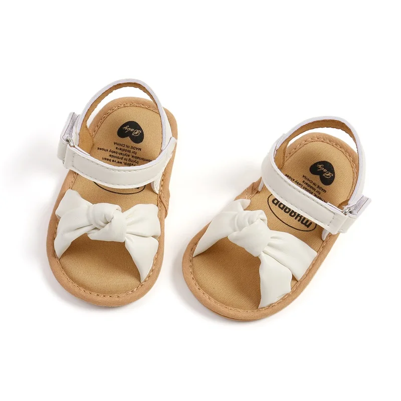 Baby Girls Open Toe Sandals Summer Knotted Twist Soft Non-slip Walking Shoes Cute Toddler Newborn Infant Shoes Sandals