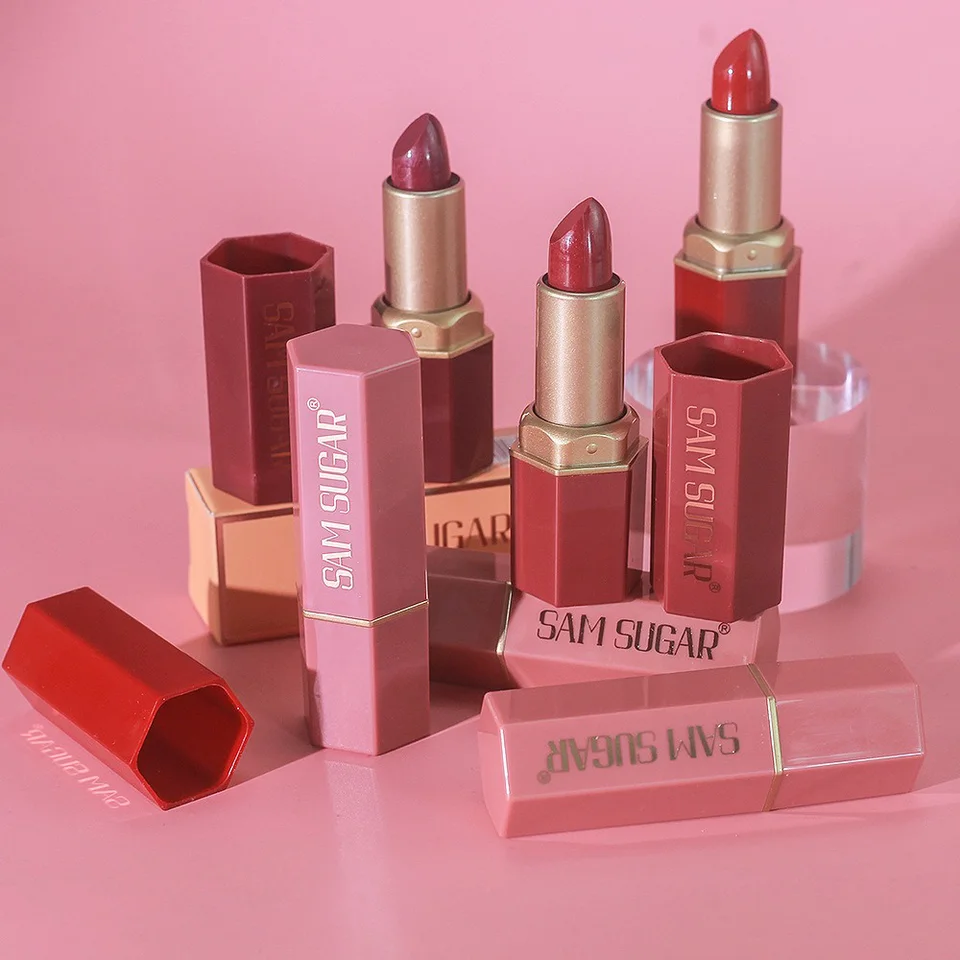 New 6 Colors Red Metallic Shiny Lipstick Long Lasting Glitter Sparkling Solid Lip Gloss Waterproof Shimmer Velvet Lips_voghion.com