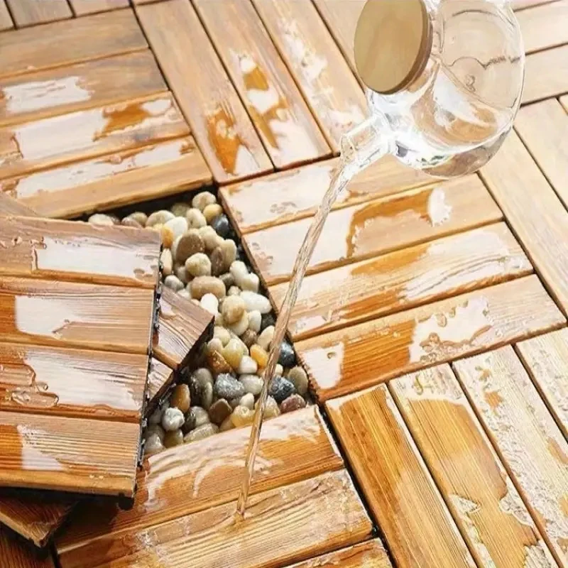 Anti-corrosion Solid Wood Flooring for Outdoor Balcony Courtyard