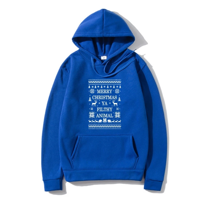 

Men Hoodie Merry Christmas ya Filthy Animal Christmas Hone Alone movie inspired Christmas Ugly sweater style Gif men