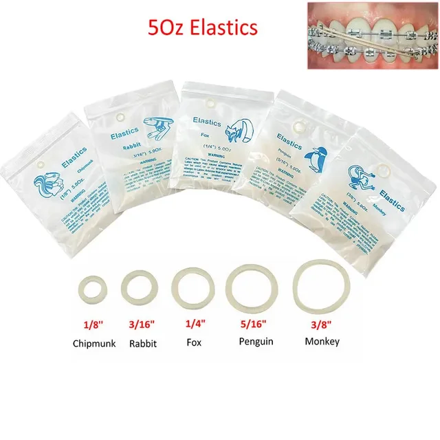Dental Super Elastics Latex Braces Rubber Bands 5Oz Orthodontic Ligation Ring Ortho Treatment Materials