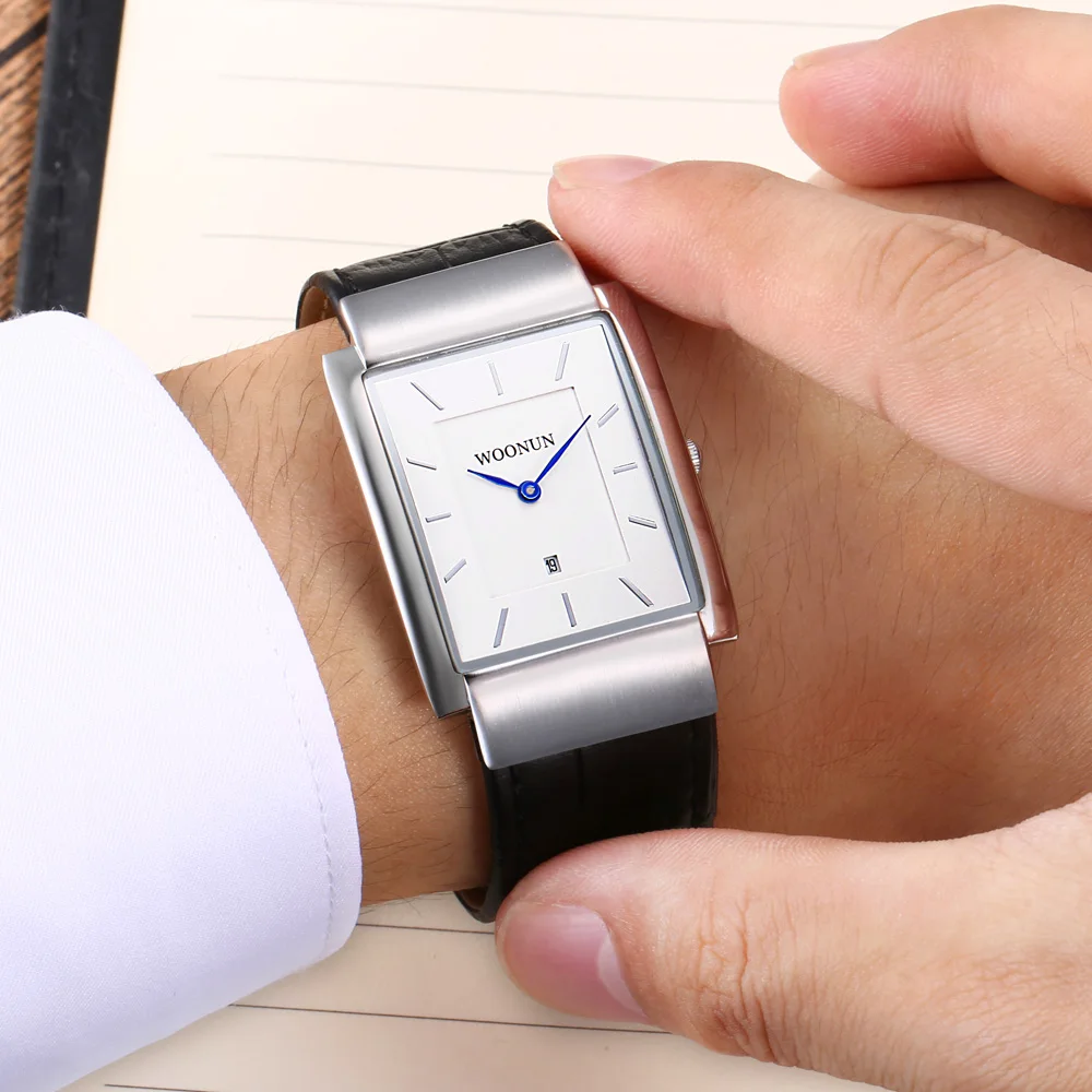 Watches Men 2022 Leather Strap | Rectangle Watches Men