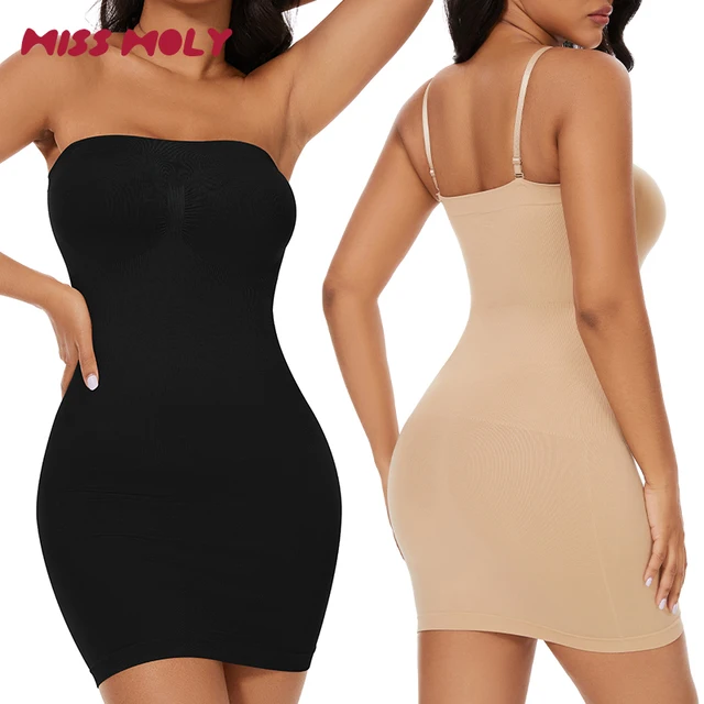 Seamless Slips For Women Off Shoulder Under Dress Shapewear Dresses Tummy Control Skirt Body Shaping Smoother