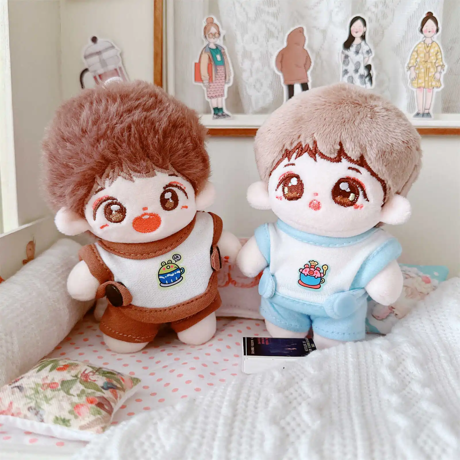 10cm Kawaii Mini Idol Doll Cute Stuffed Cotton Doll Cool Boy Suit for Plush Doll Dress Up Changing Clothes Game for Girls Gifts 5