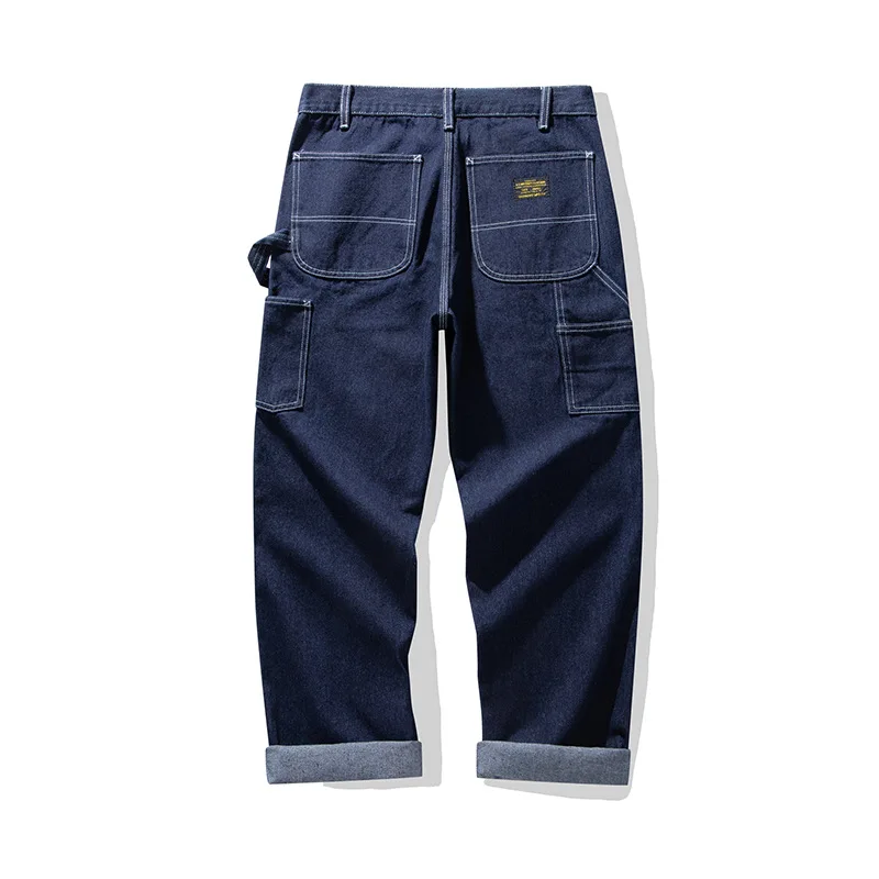 Hiking Pants OKONKWO Original Denim Railway Workers Pants Amikaki Multi Pocket Striped Work Longs Outdoor Trekking Hiking Tooling Trousers