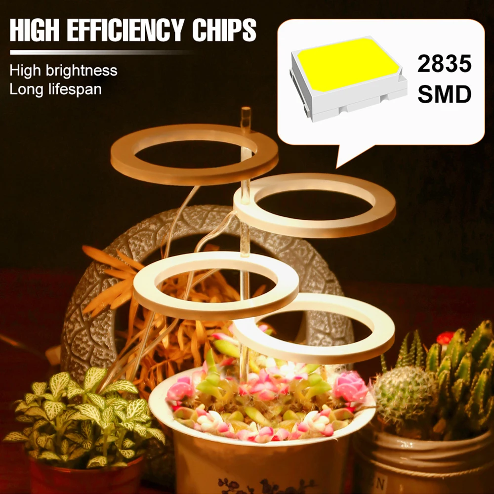 Full Spectrum LED Grow Light with Dimmable 24-Hour Timer