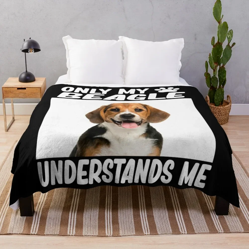 

only my beagle understands me beagle lover Throw Blanket Cute Plaid Hair Bed Fashionable Flannels Blankets