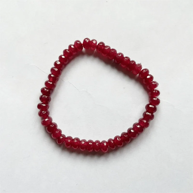 MAPPON REED ゆりえ　5本セット　ロレー重め Rare 5*8MM Faceted Red Ruby Bracelet Vintage Natural Stone