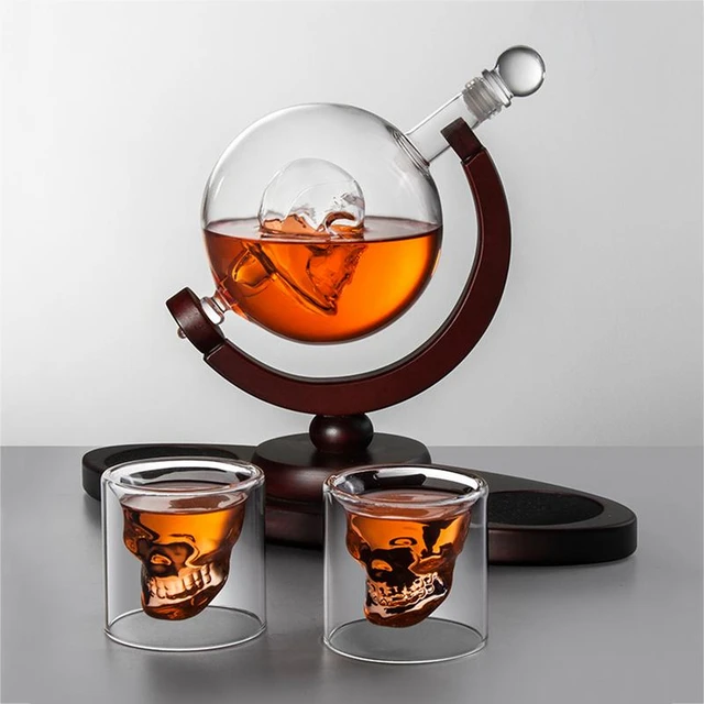 Etched Globe Design Decanter With Engraved Ball Glass For Liquor Whiskey  Bourbon Wine Bottle Soda Bottle With 2 Glasses Liquor D - AliExpress