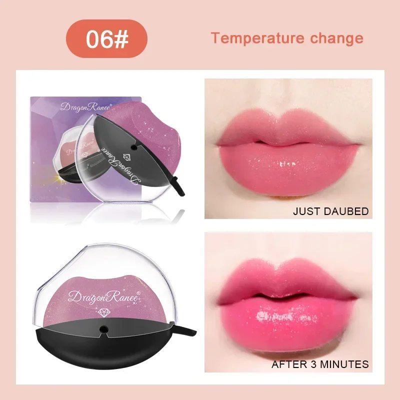 thumbnail image 1 of Purple Pearl Glitter Temperature Change Lipstick Moisturize Color Changing Lazy Lip Seal Tint Balm Lasting Waterproof Maquillaje, 1 of 5