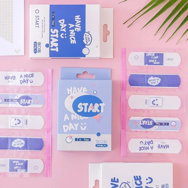 20Pcs Waterproof Breathable Cute Cartoon Adhesive Bandages First Aid Bandaids Emergency Kit Wound Plaster for Kids