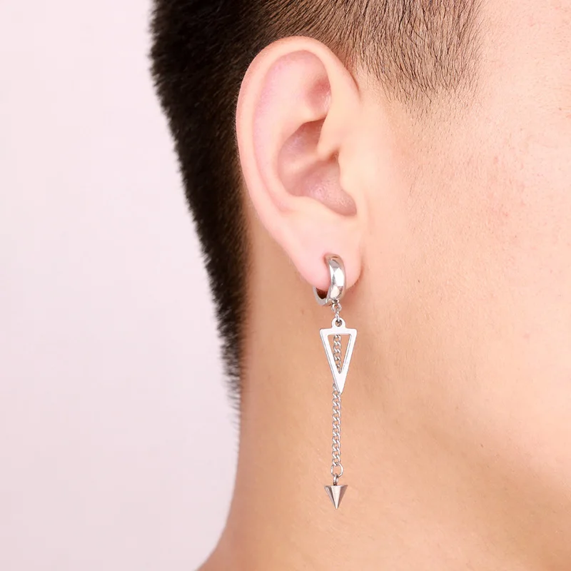 WKOUD Men Clip On Earrings Hiphop Punk Hypoallergenic Titanium Steel Ear Clip Earrings For Women No Piercing Man Accessories,ear clip earrings,clip earrings,ear clip,ear accessories
