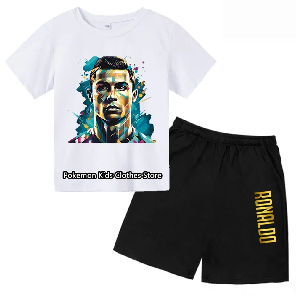 Tshirt Set Kids Summer Children Clothing Baby Boys Girls Clothing Children Sports Short Sleeve Fashion Ronaldo Jersey for Kids 1