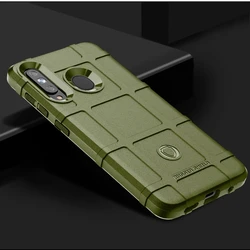 Shockproof Matte Armor Case - Heavy-Duty Silicone Back Cover for Galaxy M40 (Army green)