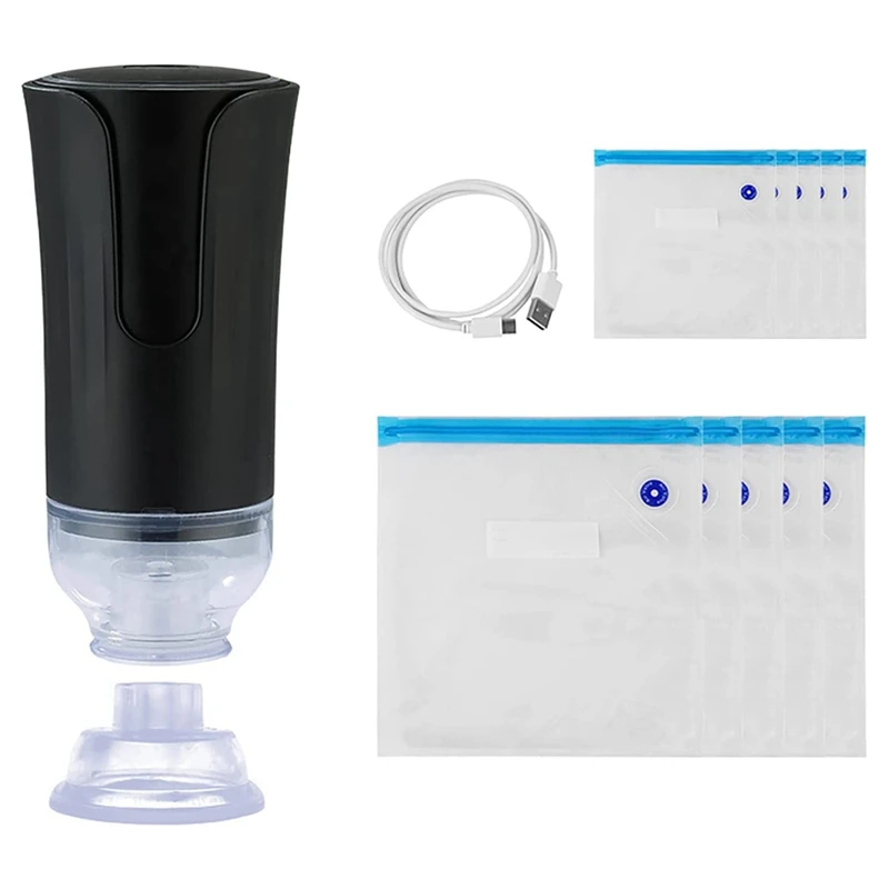

Electric Handheld Vacuum Sealer&Reusable Vacuum Food Storage Bags, Portable Vacuum Sealer Machine Small Vacuum Sealer Machine