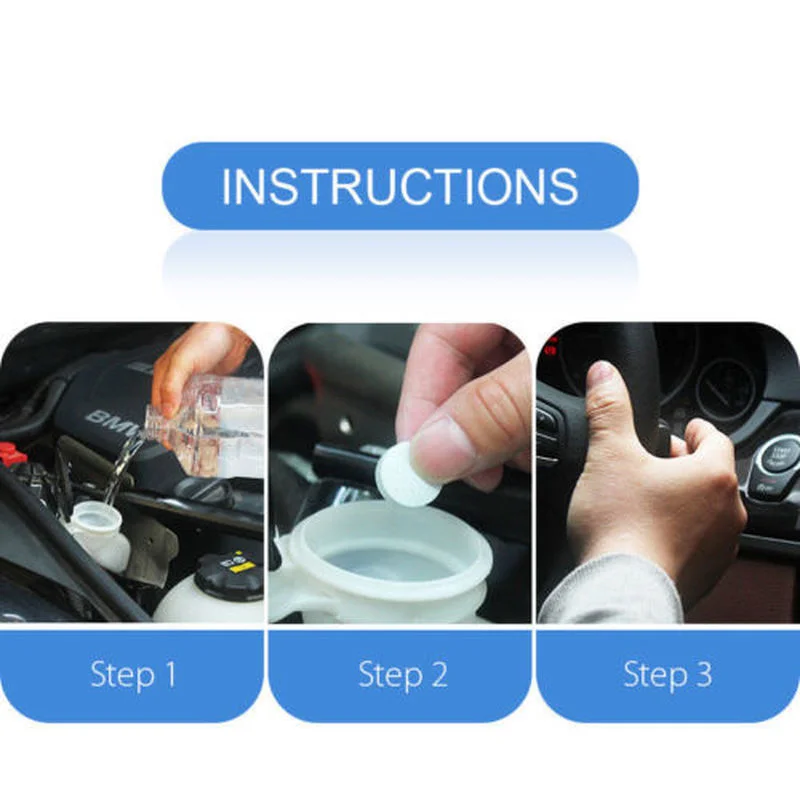Car Windshield Cleaner Effervescent Tablets Solid Washer Agent Universal Automobile Glass Water Dust Soot Remover cleaning tool