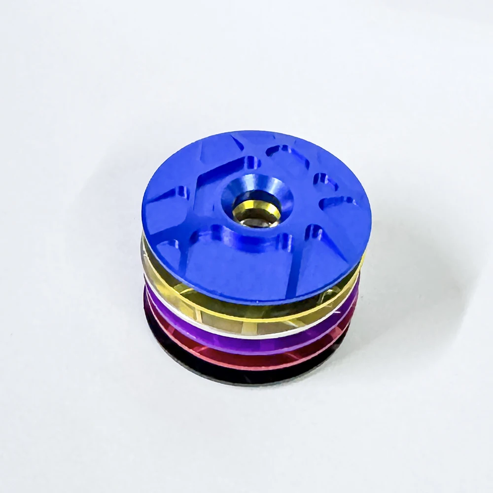 Bike Headset Cap Aluminum 7075 Head-cap Headset Acessories Extra Light CNC Machined Top and Titanium Bolt Stem Cap Bicycle Part bicycle headset bike stem cap bicycle head cap
