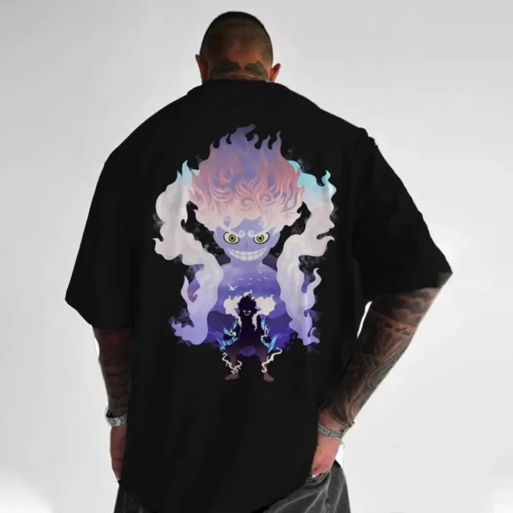 Summer Men's T-shirt Japanese Fashion Anime Personality Design 3D Print Oversize Short Sleeves Breathable Comfortable Men Tshirt