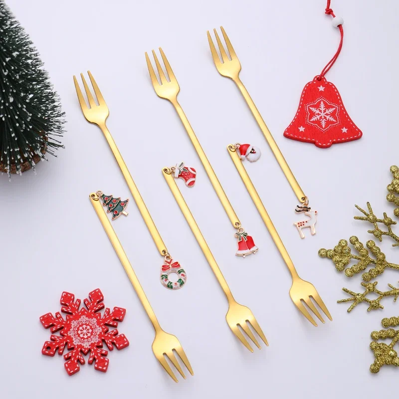 6pcs gold fork