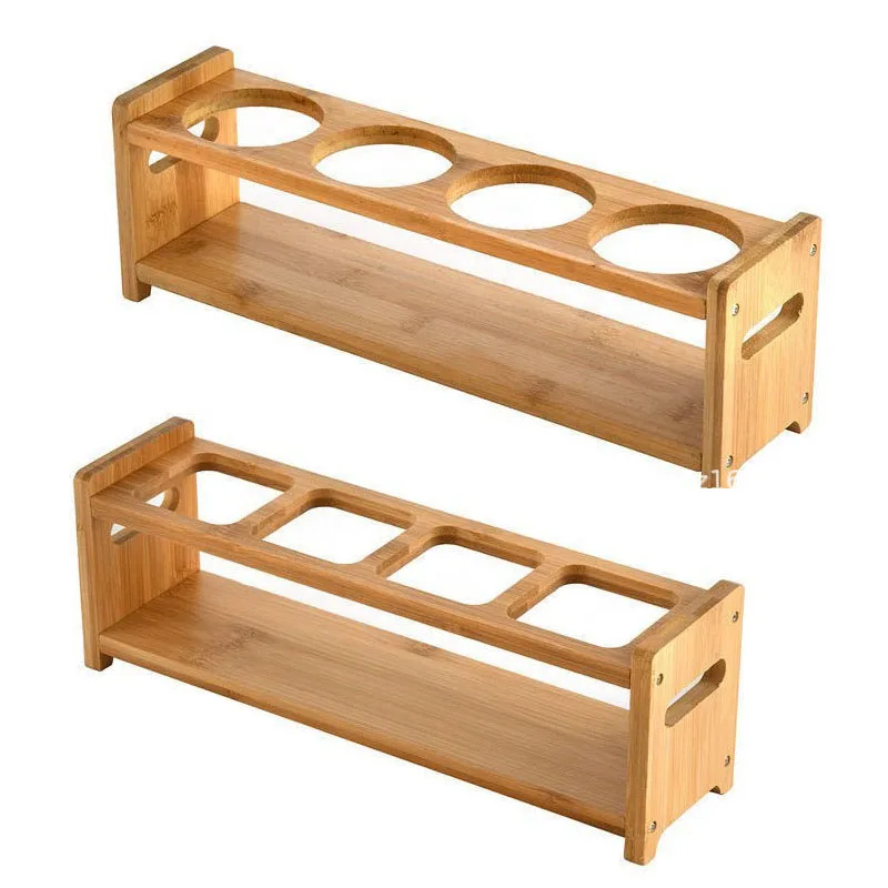 Bamboo Storage Rack Seasoning Rack Red Wine Cup Placement Table Multifunctional Storage Compartment Wooden Shelf Kitchen Tool 5