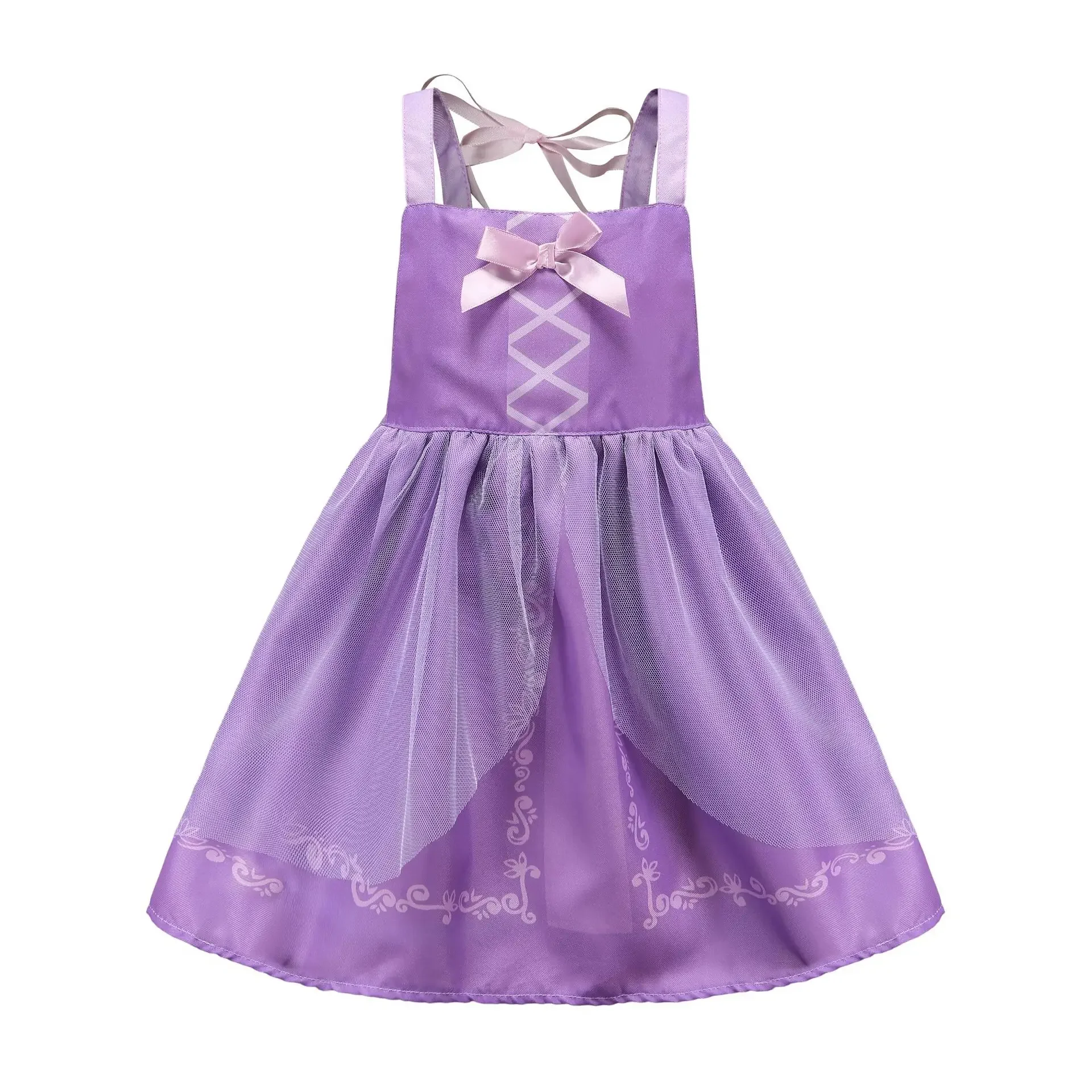 Princess Anna Elsa Long Hair Girls Apron Coverall Dirty Proof Painting Smock Toddler Kindergarten Protective Clothing