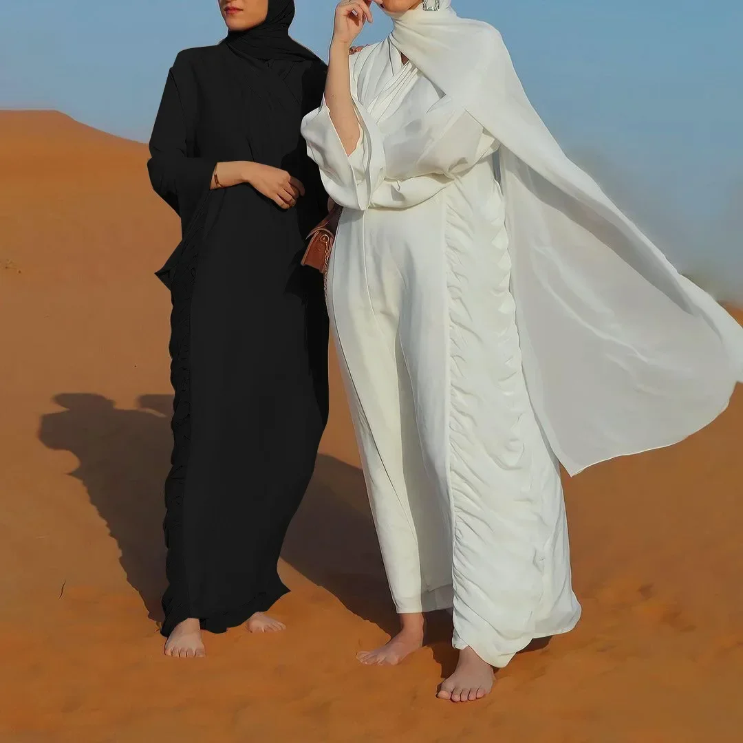 Ramadan Muslim Fashion Hijab Dress Open Abaya Dubai Nida Chiffon Abayas for Women Turkish Dresses Islam Clothing Moroccan Kaftan