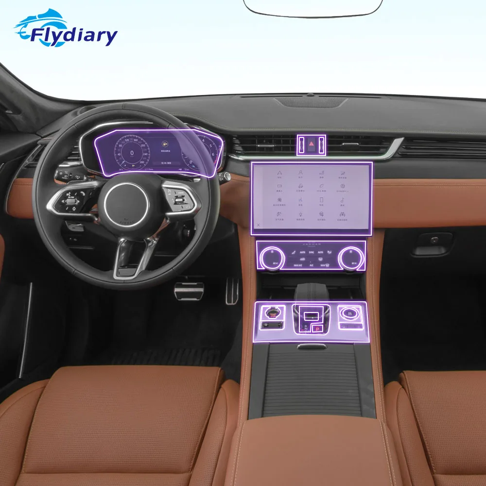 

Для Jaguar F-PACE 2024Car внутренняя центральная консоль прозрачная ТПУ Защитная пленка против царапин наклейка ЖК-экран PPF пленка