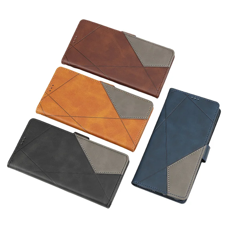 Leather Magnetic Flip Wallet Case with Card Slot Holder