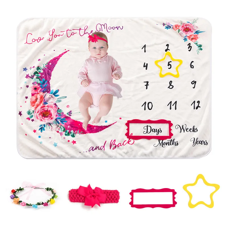 Premium Flannel Blanket for Baby Photography - Perfect for Milestone Monthly Photoshoots Photoshoot Accessories 2