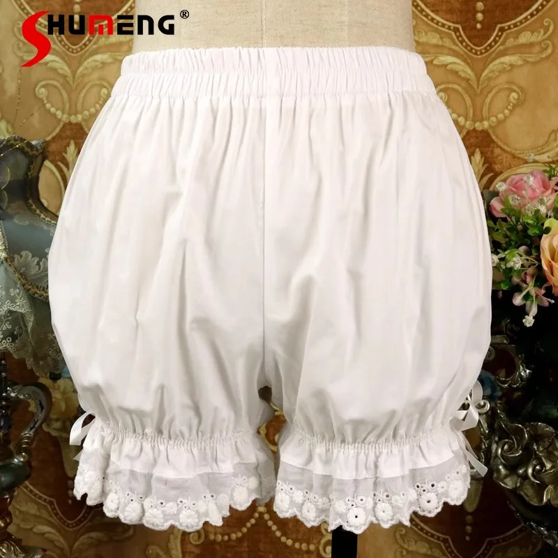 

Japanese Lolita Summer Inner Wear Base Cotton Pumpkin Pants Lace Shorts Japanese Leggings Safety Short Pants Women's Clothing